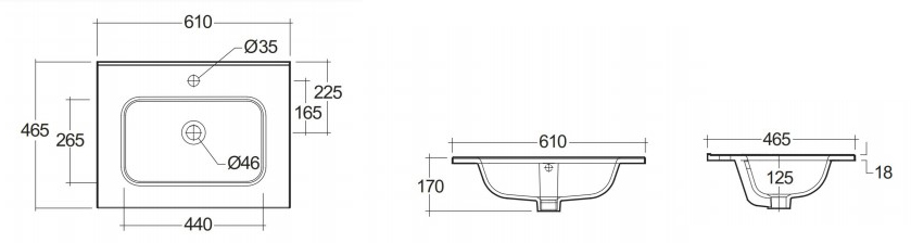 RYSUNEK TECHNICZNY UMYWALKI